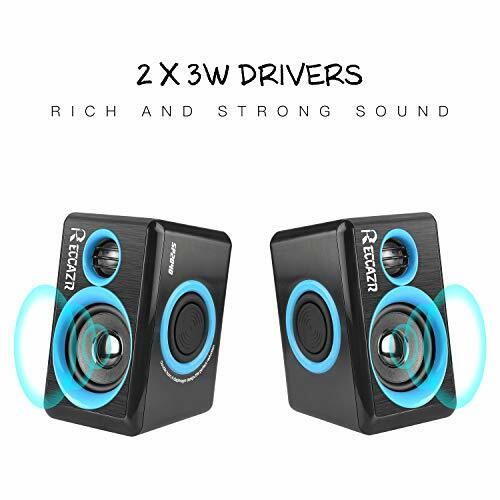 Gaming Speakers 6x9 PC Surround Sound System Loud Deep Bass USB Desktop Computer