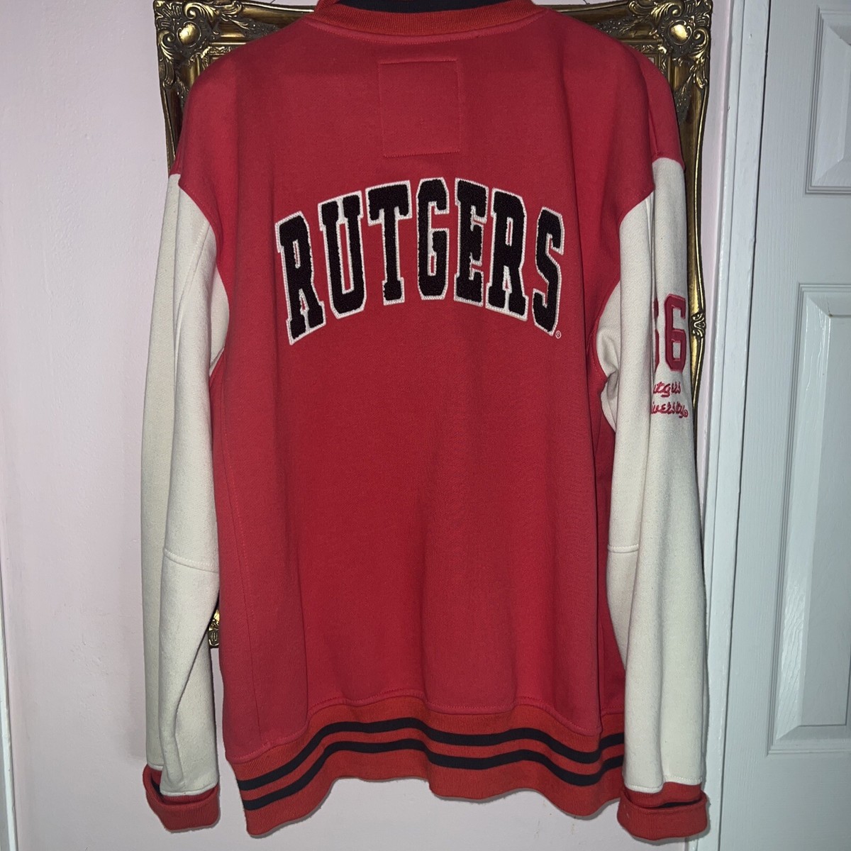 Vintage 90s Rutgers Scarlet Knights Letterman Varsity Wrestling 