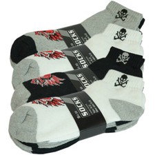 Skull 3-12 Pairs Men Ankle Low Cut Quarter Crew Sports Socks Cotton Size 9-13