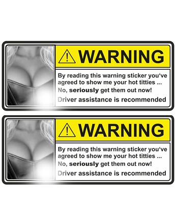 2 x Warning Aufkleber Sticker Auto Tuning OEM JDM Oldschool Spass Retro Motorrad