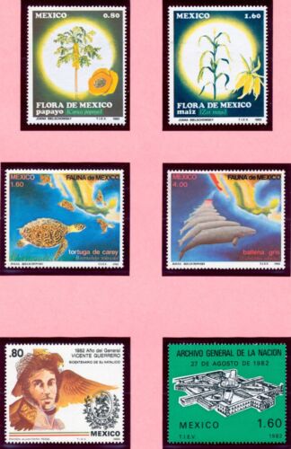 yam19 Mexico #1281/98 .80¢- Yr. 1982 MNH Nice Sets/Single Stamps to Collect - Zdjęcie 1 z 2