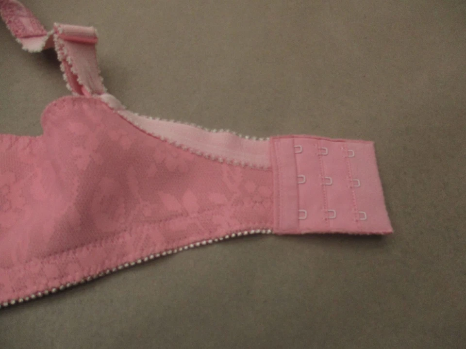 40B Playtex 18Hour Women Pink Unlined Wireless Wide Strap Back Close Demi Bra 9F - Image 4 of 4
