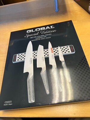 Global G-251138/M30 - 5 Piece Magnetic Knife Bar Set in retail box