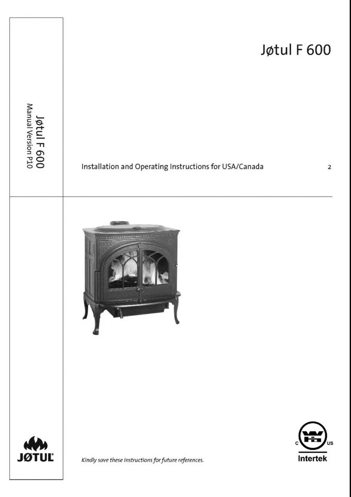 Jotul F 600 Wood Stove Owners Manual Maintenance Instructions | eBay