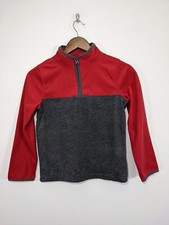 NWT Oshkosh b'gosh SZ 10 Red/Grey Long Sleeve Sweatshirt 1/4 Zip Boys