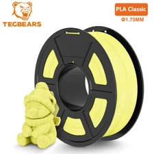 TECBEARS New PLA Classic 3D Printer Filament 600mm/s 1.75mm 1KG Lemon Yellow