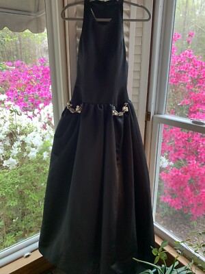 strapless open back dress Black Tulle Deep V Neck Two Piece Long Prom Dresses Cheap main image 1
