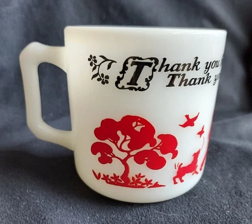 Vintage Hazel Atlas Child's Prayer Mug Milk Glass