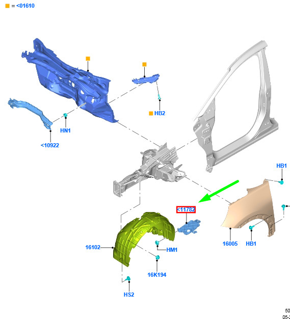 FORD PUMA Front Fender Right Deflector 2495181 L1TB-111E56-AC NEW 