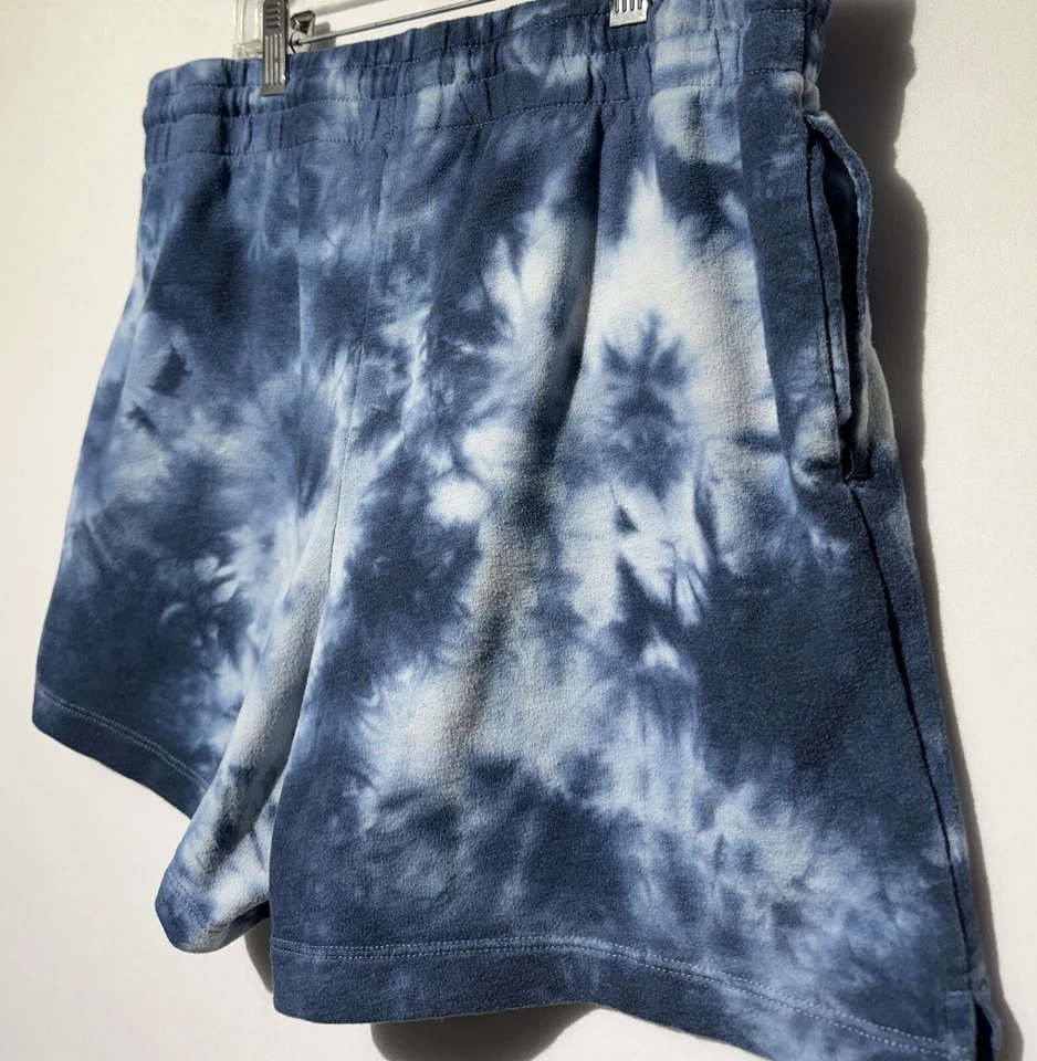 Pantalones Cortos Danskin Mujer Azul Sudaderas Algodón Tie Dye Cordón Damas Talla M Foto 4 de 4