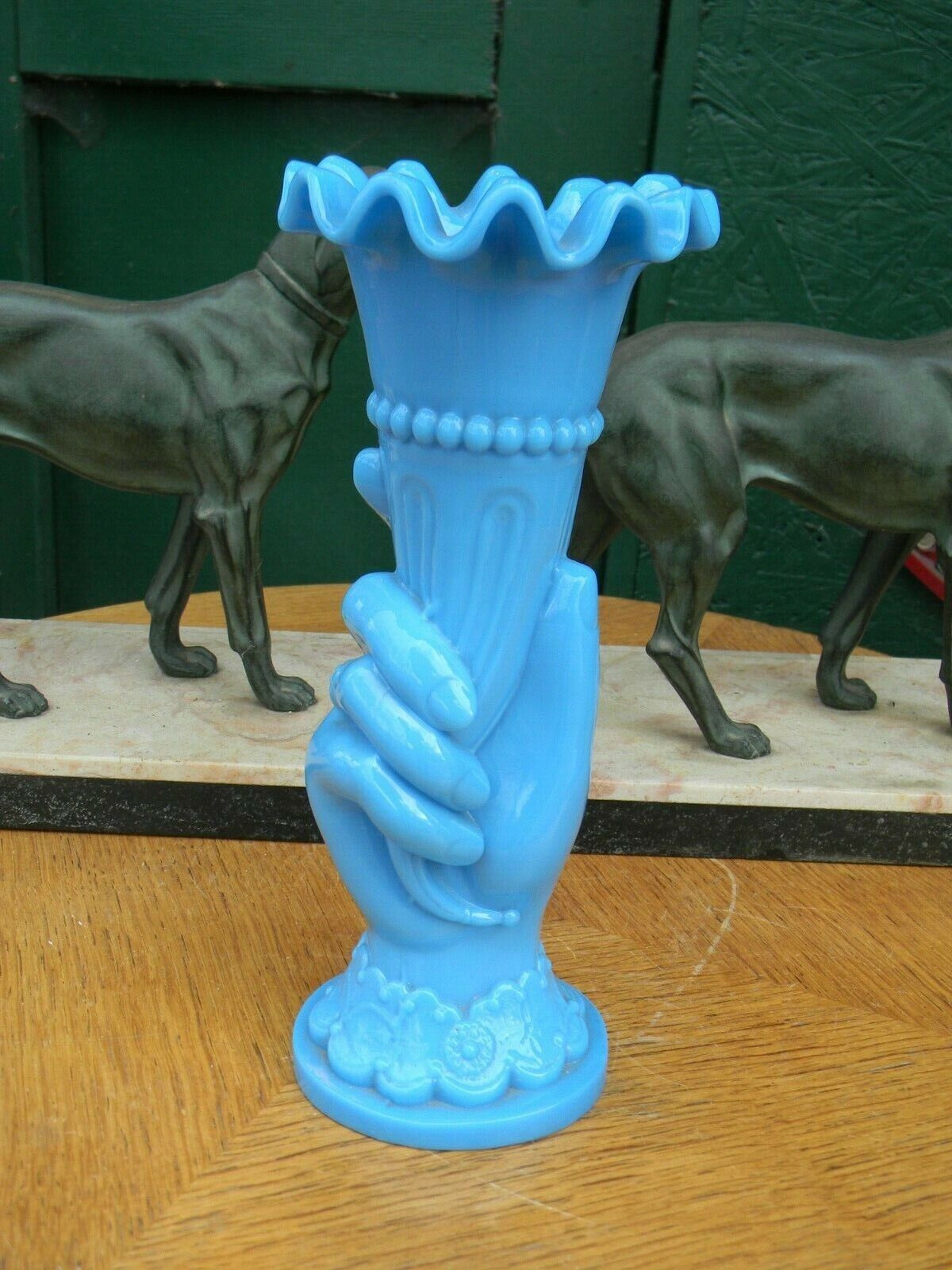 Vase Hand- IN Opalglas Blau Vallerysthal Portieux XIX Eme Jahrhundert