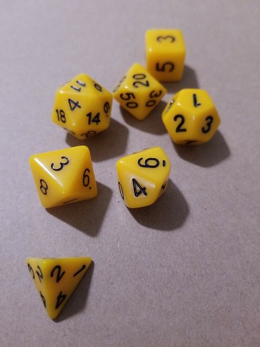 Polyhedral Gaming Dice, 7pc set (d4,6,8,10,12,20,%) FREE SHIPPING - Picture 2 of 2