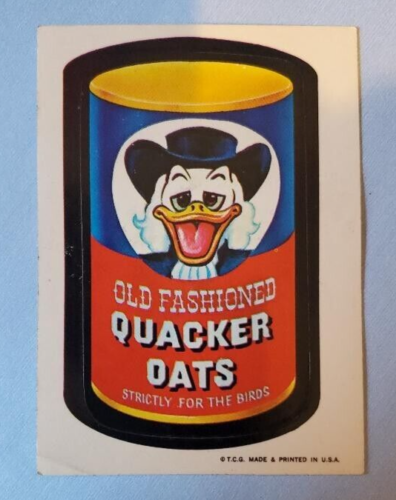 Quacker Oats Topps packs farfelus 1973 1ère série autocollant dos blanc - Photo 1 sur 1