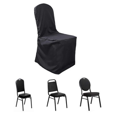 10 BLACK Polyester BANQUET CHAIR COVERS Wedding Ceremony Supplies Event Décor