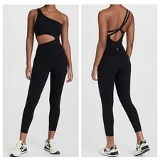 Free People Movement Transcend Limits One piece one shoulder jumpsuit black S