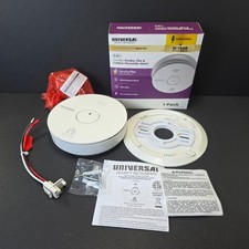 USI Hardwired 10 Year Battery Smoke CO Detector Voice Alarm Open Box Complete