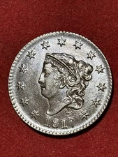 1817  N-3 Coronet  Head Large Cent Stunning High Grade Hit Above Ear From Choice