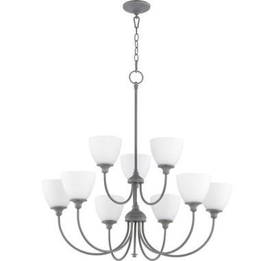 Quorum Celeste 9-Light 34'' Transitional Chandelier in Zinc