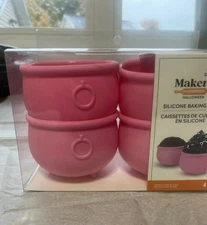 3.75" Pink Cauldron Silicone Baking Cups, 4ct. by Makery™