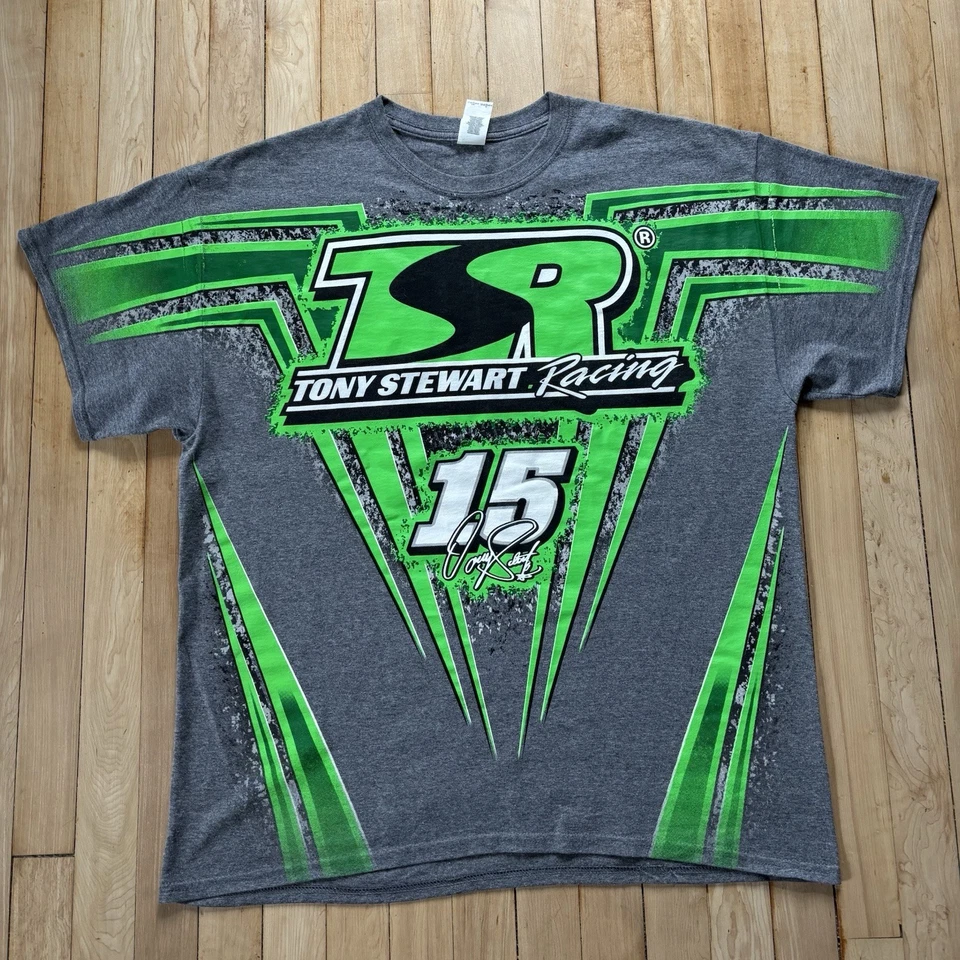 VTG Nascar Tony Stewart Racing AOP T-Shirt Mens XL Double Sided RARE - Image 2 of 4