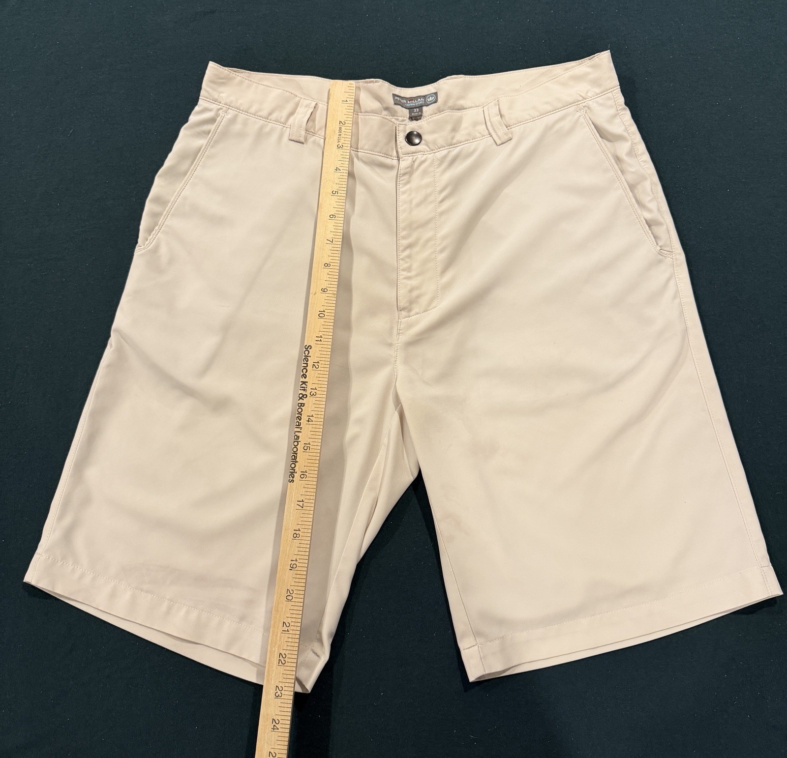 Peter Millar Light Beige Performance Stretch Shor… - image 2