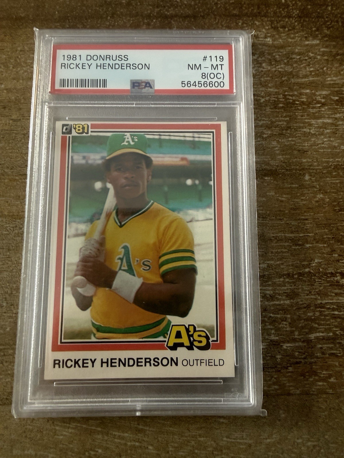 1981 Donruss Rickey Henderson #119 PSA 8