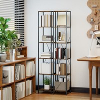 Homcom BüCherregal 2Er-Set Regal Mit 6 Ebenen Standregal Mit Stahlrahmen
