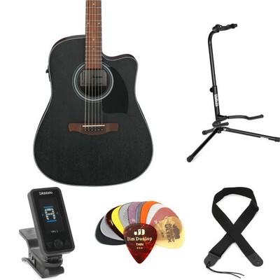 Ibanez PF54CE Acoustic-electric Guitar Essentials Bundle - Open-pore Weathered