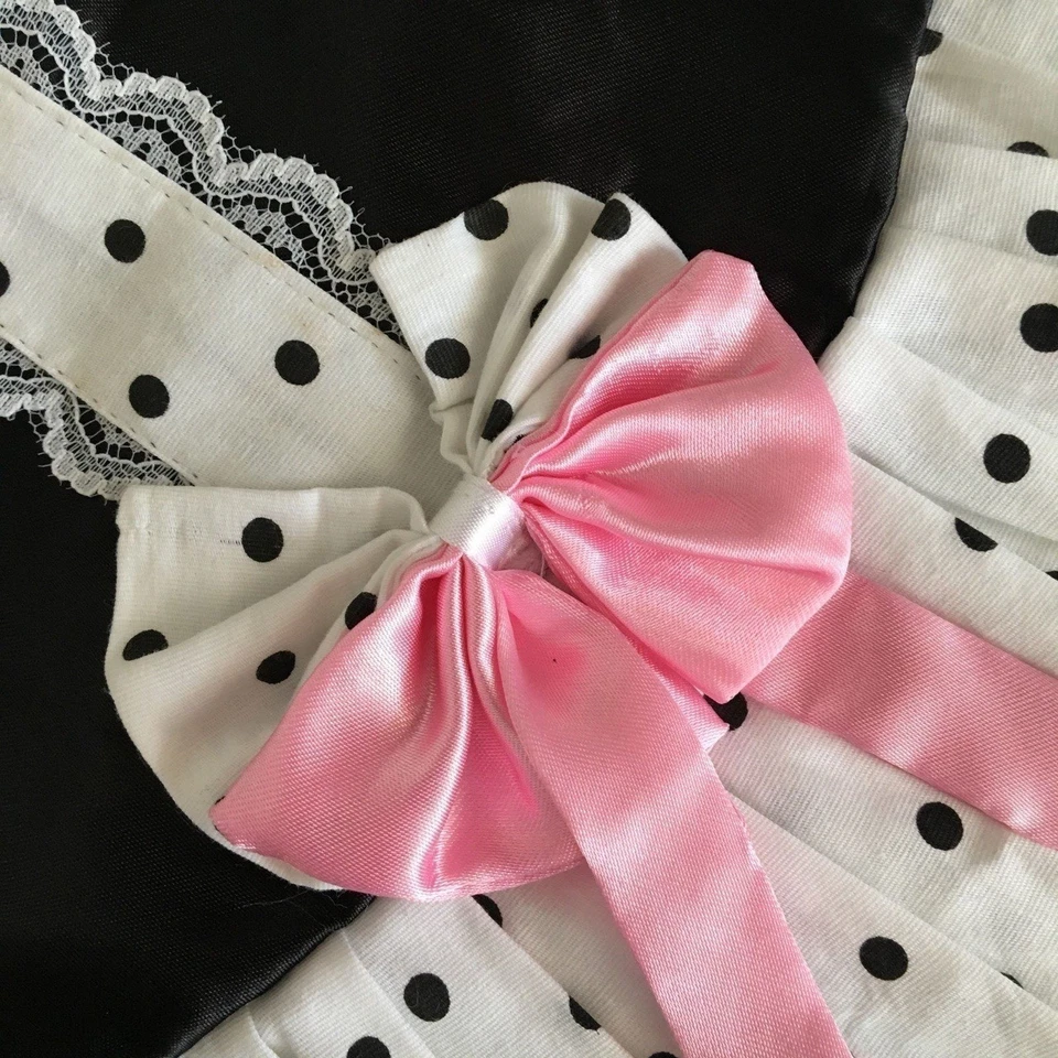 Vestido de fiesta a lunares satinado negro blanco talla S East Side Collection Foto 3 de 4