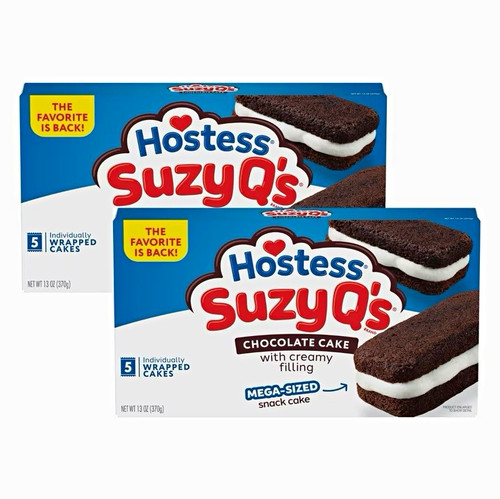 Hostess Suzy Q's Chocolate Cake Snack Cakes w/ Creamy Filling, 5Pack 13 oz