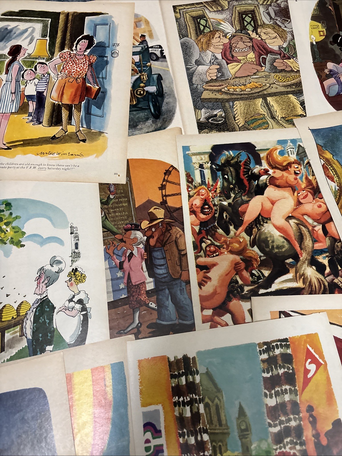 Play Boy Magazine Cartoon Pages Lot Of 50 1970s Era