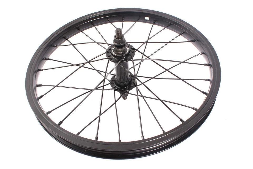 16 Zoll BMX Vorderrad schwarz 28mm KHE Aluminium TDI Felge 28 Loch 10mm S/B - Bild 3 von 4