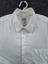 Armani Collezioni Point Cotton Large White Button Up Elegant Long Sleeve Mens