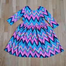 Lilly Pulitzer Girl XL 12-14 Abstract Dress New Back Bow A Line