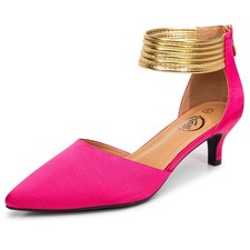 Trary Kitten Heels for Women Closed Pointed Toe Low Stiletto Heels Pumps Shoe...