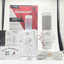 HyperX QuadCast S White 519P0AA USB-C Condenser Gaming Microphone RGB PC Used