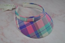 Ladies Pastel Plaid Golf or Tennis Visor One Size Fits All NEW