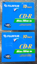 2 Fujifilm CD-R 10 Pack 80Min 700MB 48x Write Speed Recordable Discs NEW SEALED