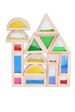 TickiT Sensory Block Set 16 Piece Rubberwood with Colors and Glitter