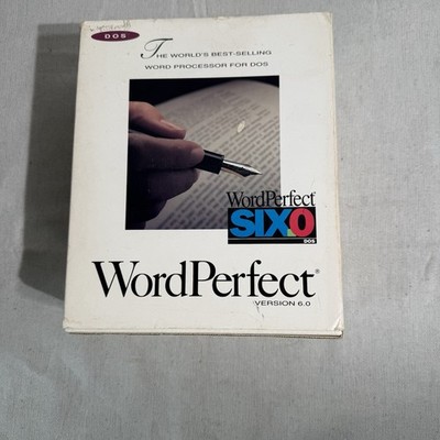 Wordperfect 6.0 DOS New Open Box 3.5 Floppy 