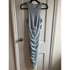 Anthropologie Ruched Midi Dress XS • Soft Blue Aesthetic • Viral Tank Silhouette