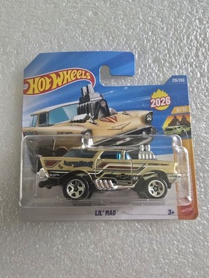 Hot Wheels Lil' Mad 1957 Chevrolet Wagon Gold 2026 K Case. Short Card New   