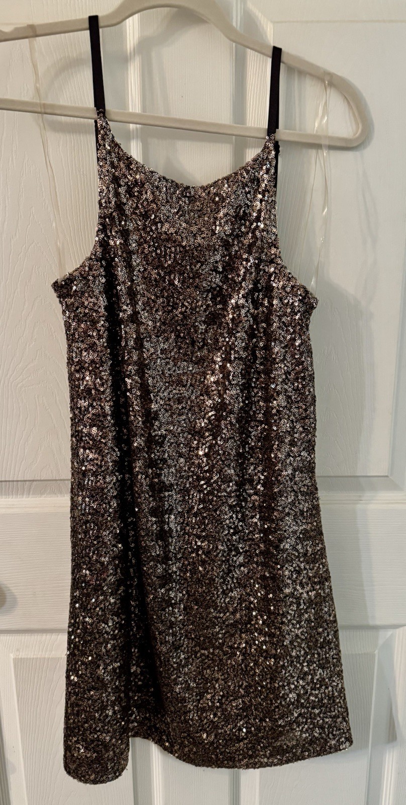 Women's Brown Sequin Mini Dress Sleeveless Party Cocktail Size Medium M