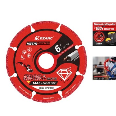 Diamond Cutting Wheel 6'' x 7/8'' for Precision Metal Cutting - 5000+ Cuts