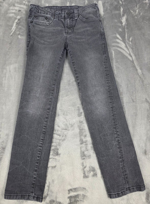 True Religion Geno Jeans Womens 12 Black Denim Straight Relaxed Fit Five-Pocket
