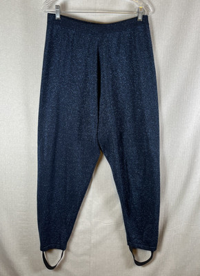 Women s Size 16 Wool Blend Knit Pull on Stirrup Pants Blue Glitter Sparkle $695