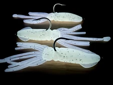 Boogey Man Bait Co. 8" Glow Squid Lingcod Rockfish  Halibut Snapper Rigged 10/0