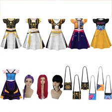 Kids Girls K-Pop Dewon Hnuters Rumi Mira Cosplay Fancy Dress Costume Wigs