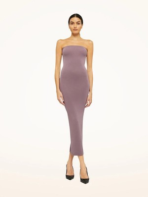 Wolford NWT Fatal Bodycon Strapless Midi Maxi Dress Arctic Dust Purple Size XS
