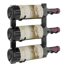 VintageView W Series Wine Rack, Single Depth Metal, 3 Bottles Satin Black WS11-K